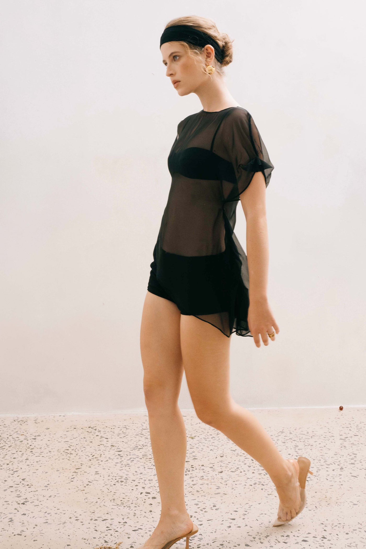 CLAIRE CHIFFON TOP - BLACK MND newarrival