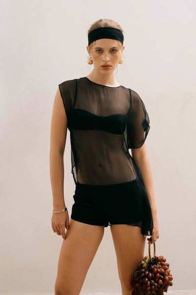 TERRA LINEN SHORT - BLACK MND newarrival